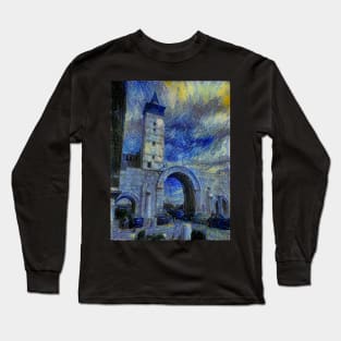 Bab Sharqi of Damascus - Van Gogh's Starry Night Style Long Sleeve T-Shirt